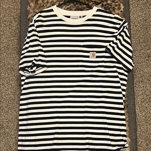 Carhartt WIP Black and White Striped T-Shirt NWOT